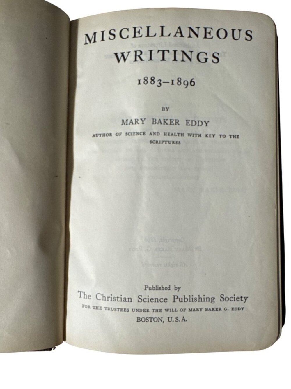 Antique Miscellaneous Writings 1883-1896 By Mary Baker Eddy Hardcover Book - Picture 3 of 16